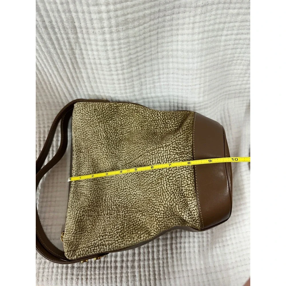 vintage Borbonese Redwall hobo bag quail eye pattern lambskin suede leather